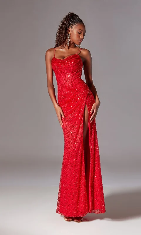women's eco-friendly dressesCorset Long Sequin Prom Dress: Aerie Couture 221