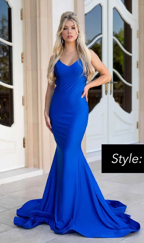 Velvet DressStrappy-Back Long Prom Dress: Jessica Angel 635