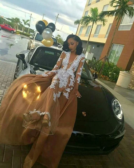 Pearl DressChampagne Mermaid Prom Dresses Sexy Deep V Neck White Appliques Black Girl African Girl Prom Gowns Evening Formal Dresses Y1379 Pearl DressChampagne Mermaid Prom Dresses Sexy Deep V Neck White Appliques Black Girl African Girl Prom Gowns Evening Formal Dresses Y1379