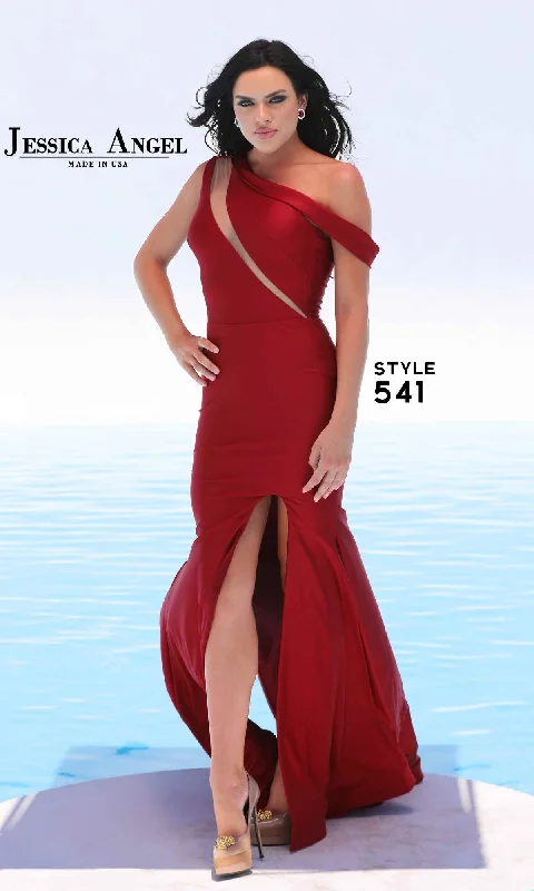 Striped DressSlash Cut-Out Long Prom Dress: Jessica Angel 541