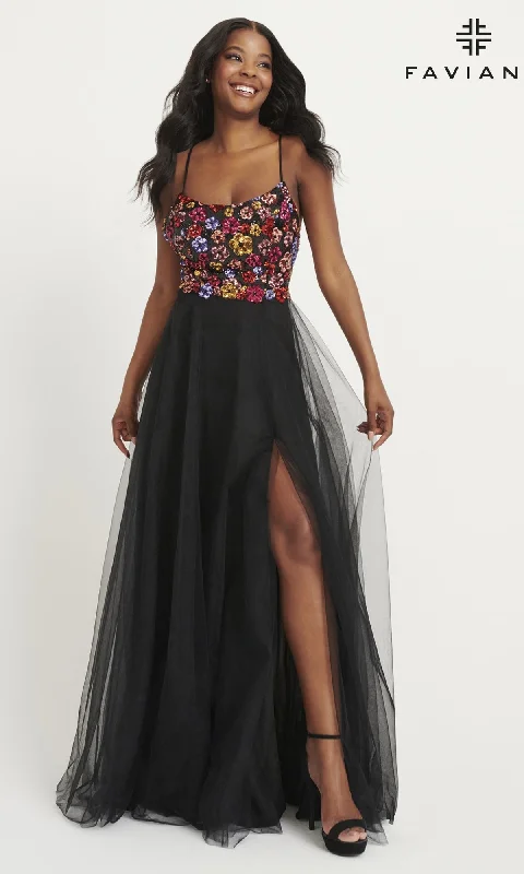 women's formal dressesFaviana Beaded-Bodice Long Prom Dress 11039