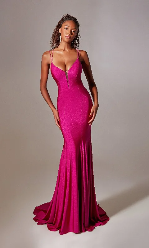 women's maternity dressesDeep V-Neck Long Prom Dress: Aerie Couture 210