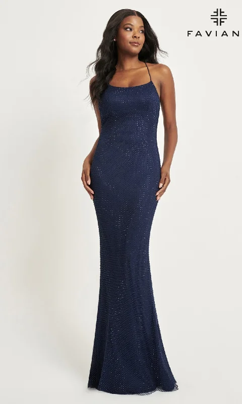 Retro DressFaviana Beaded-Mesh Long Prom Dress 11077