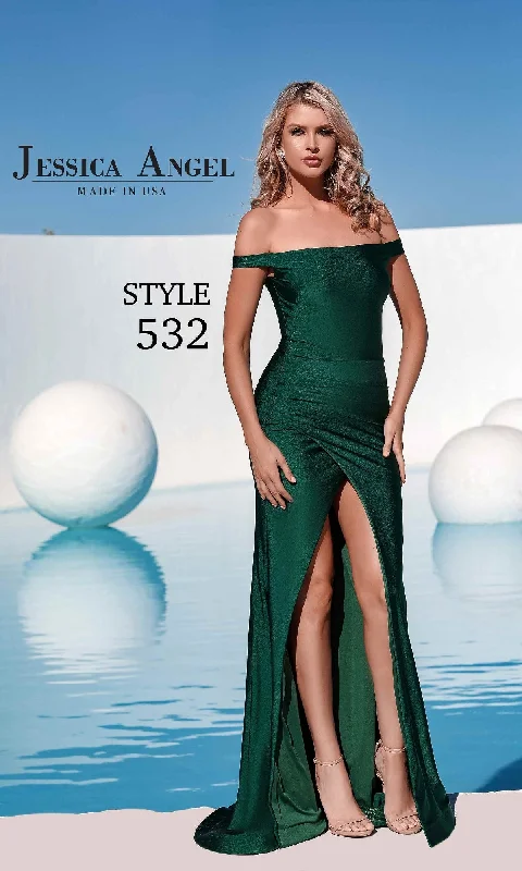 Sequined DressFaux-Wrap Long Prom Dress: Jessica Angel 532