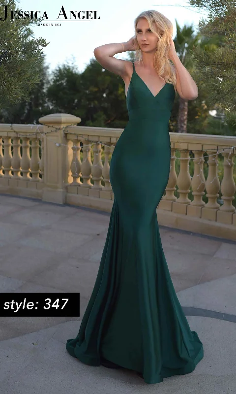 Satin DressOpen-Back Long Prom Dress: Jessica Angel 347