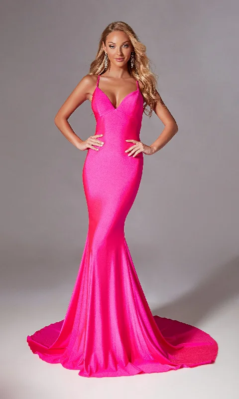 women's petite dressesStrappy Long Mermaid Prom Dress: Aerie Couture 212
