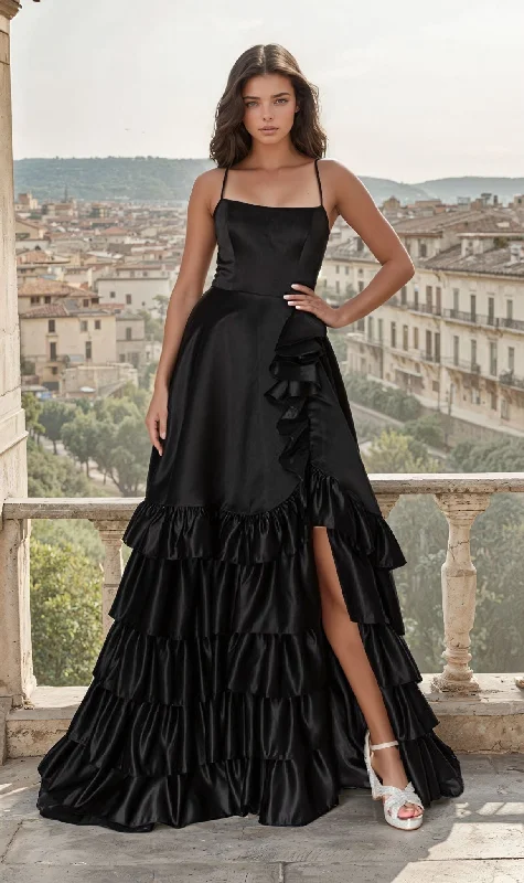 Wedding DressLace-Up Ruffled Long Prom Dress: Chicas C826
