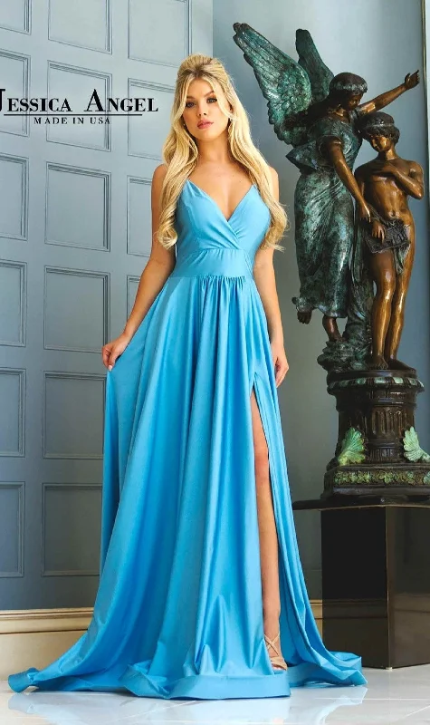A-Line DressV-Neck Long A-Line Prom Dress: Jessica Angel 343