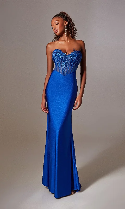 Spaghetti Strap DressBlue Strapless Long Prom Dress: Aerie Couture 248