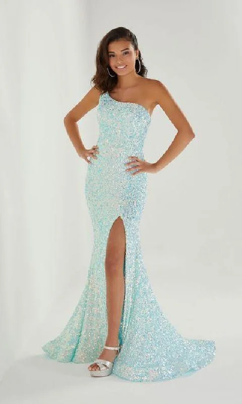 Petite DressOne-Shoulder Sequin Prom Dress: Tiffany 46262
