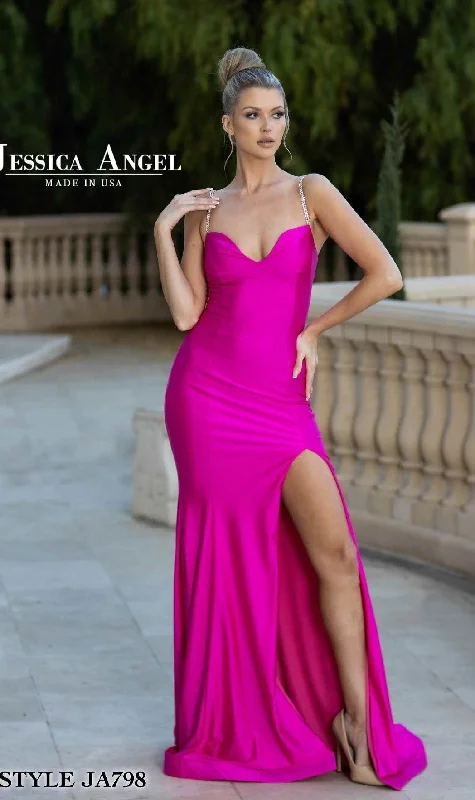 Tulle DressBeaded-Straps Long Prom Dress: Jessica Angel 798