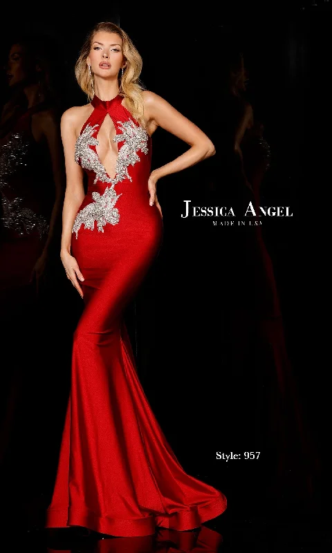 Fit-And-Flare DressHigh-Neck Cut-Out Prom Dress: Jessica Angel 957
