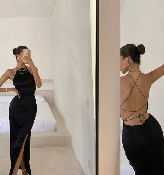 High-Neck DressSexy Black Cross-Back Long Prom Dress,Black Sleeveless Prom Gown With Slit Y1375 High-Neck DressSexy Black Cross-Back Long Prom Dress,Black Sleeveless Prom Gown With Slit Y1375