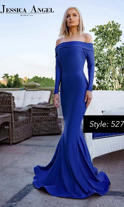 women's stylish dressesLong Sleeve Long Prom Gown: Jessica Angel 527