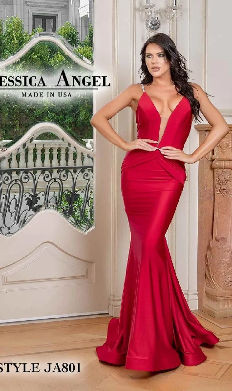 Empire DressPlunging V-Neck Long Prom Dress: Jessica Angel 801