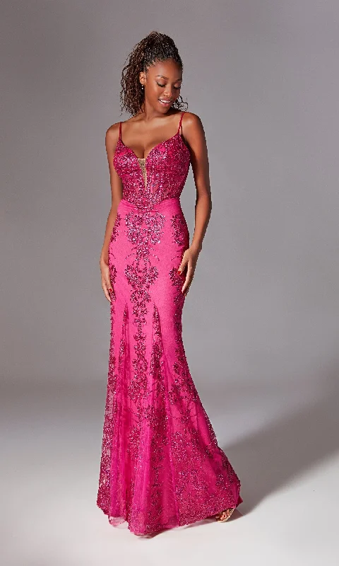 women's glam dressesStrappy-Back Long Prom Dress: Aerie Couture 206