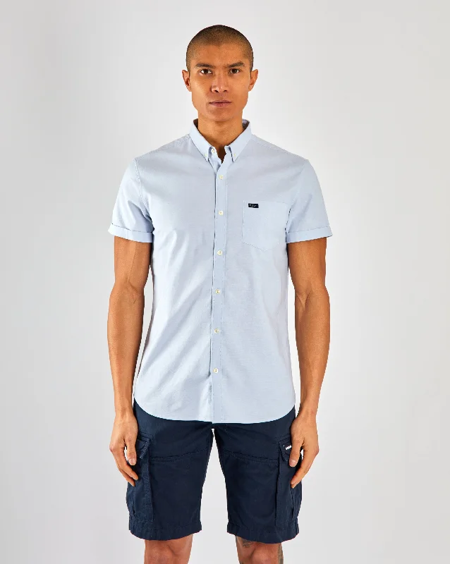 Men's Patterned Dress Shirts for a Unique TwistRyan Oxford SS Shirt Clear Sky