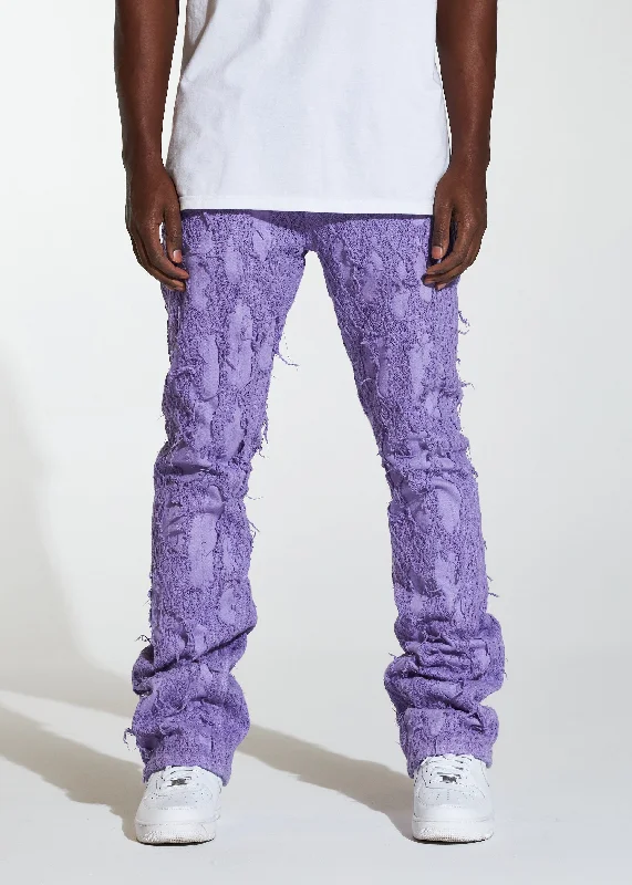 Men's Ripped JeansKai Stacked Flare Denim (Purple)