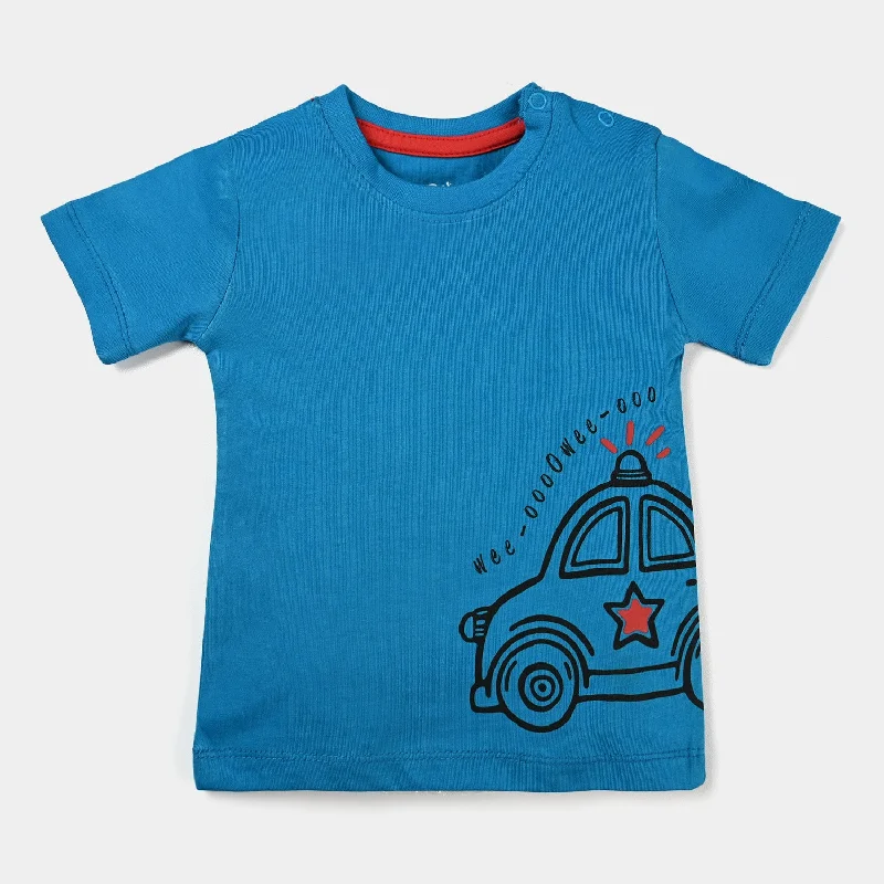 Men's Performance Shirts for SportsInfant Boys Slub Jersey T-Shirt Car-Blue