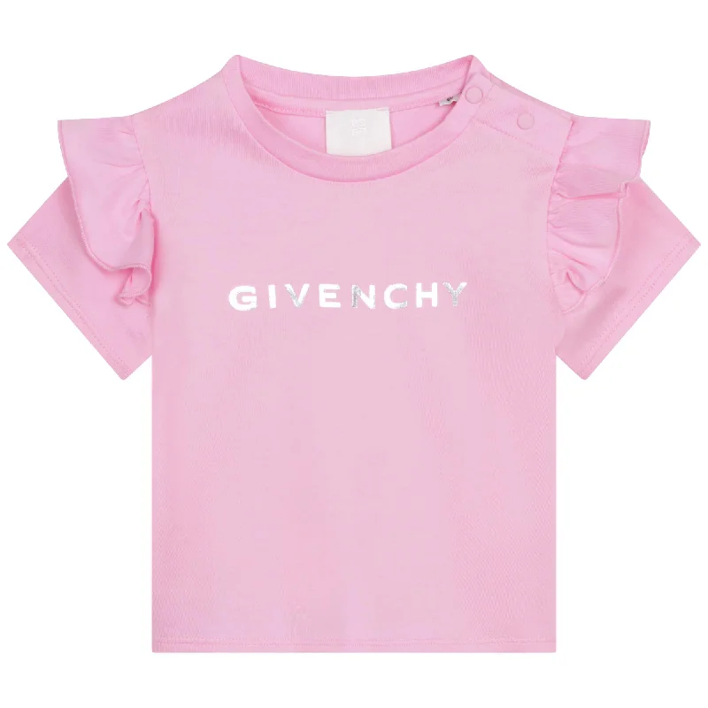 Warm Men's Fleece-Lined TopsPink Logo T-Shirt