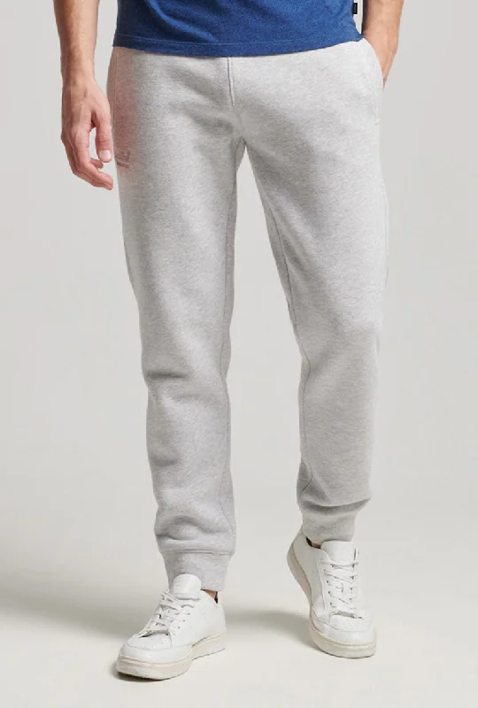 Men's Pants with Faux Leather PatchesSUPERDRY MENS EMB JOGGER