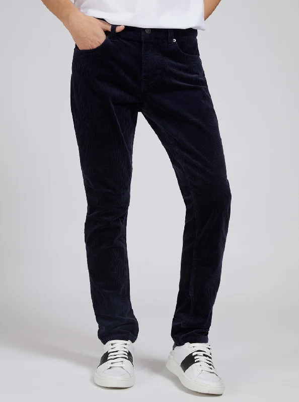 Men's Pants with Welt PocketsDeep Blue Crystal Cord Skinny Pants