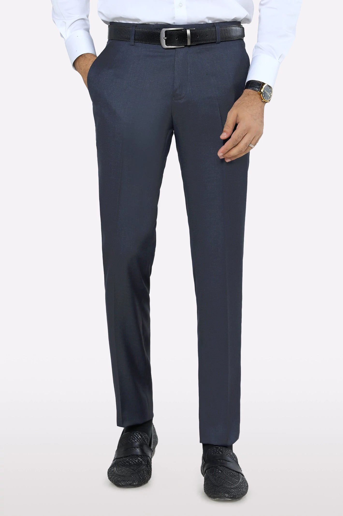 women's apple-shaped body dressesDark Grey Slim Fit Formal Trouser