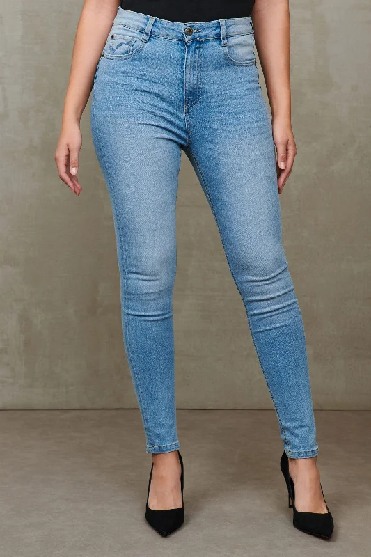 Men's Skinny Jeans with Stretch FabricJeans sculptant taille haute coupe ajustée  - Femme