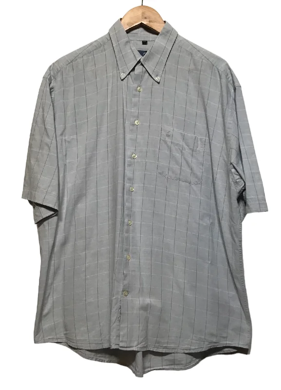 Casual Men's Button-Down ShirtsLight Blue Short Sleeved Shirt (Size XXL)