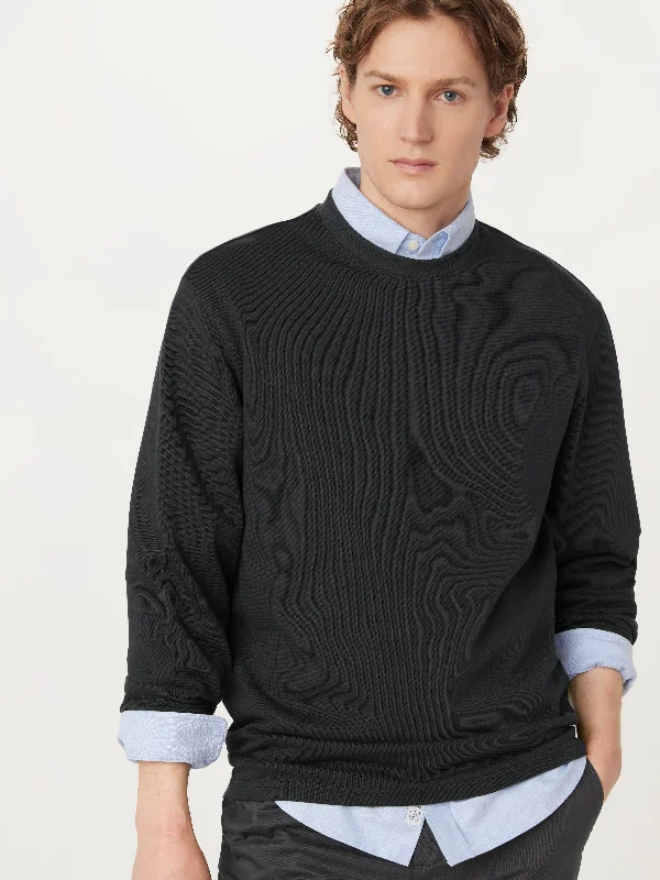 Men's Shirts with Patchwork SleevesThe Long Sleeve T-Shirt in Washed Black