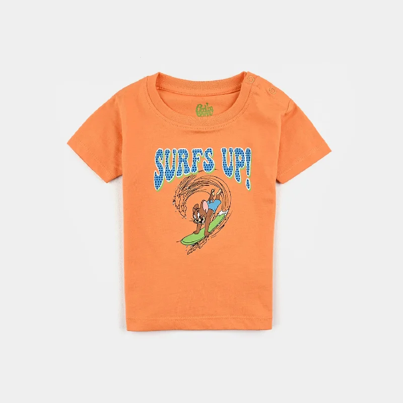 Men's Shirts with Lace-Up HemlinesInfant Boys Cotton Jersey Round Neck T-Shirt Surfs UP-B/Orange Men's Shirts with Lace-Up HemlinesInfant Boys Cotton Jersey Round Neck T-Shirt Surfs UP-B/Orange