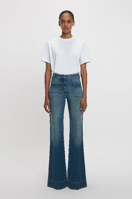 New Arrival Men's JeansAlina High Waisted Jean In Mid Blue