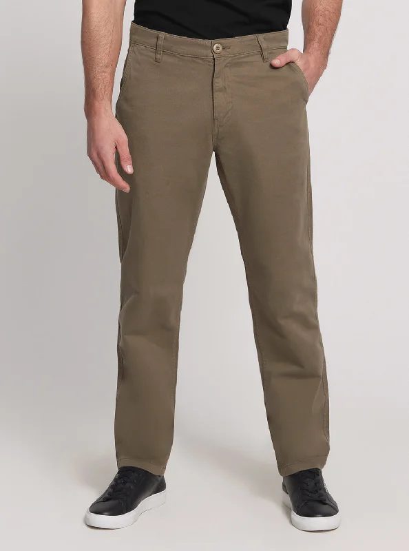 Men's Dress Pants for Special EventsBrown Mid-Rise Angels Chino Pants