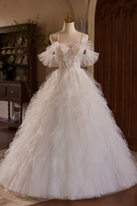 Body-Hugging DressPrincess Spaghetti Straps Off The Shoulder A Line Bridal Gown