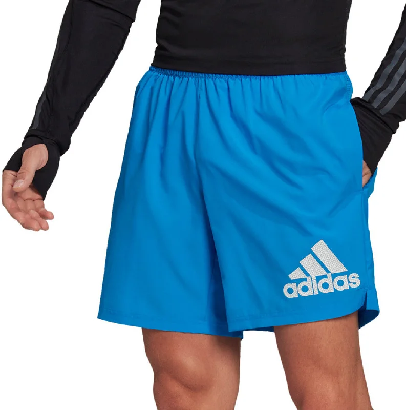 Men's Pants with Turn-Up Cuffsadidas Run It 7 Inch Mens Running Shorts - Blue