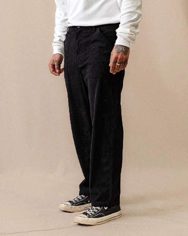 Men's Pants with Logo Embossments304 Waffle Cord Service Fatigue Pants - Washed Black Men's Pants with Logo Embossments304 Waffle Cord Service Fatigue Pants - Washed Black