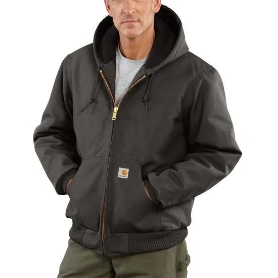 Men's Coats with Vintage StyleDuck Active Jacket - Quilted Flannel Lined - Gravel