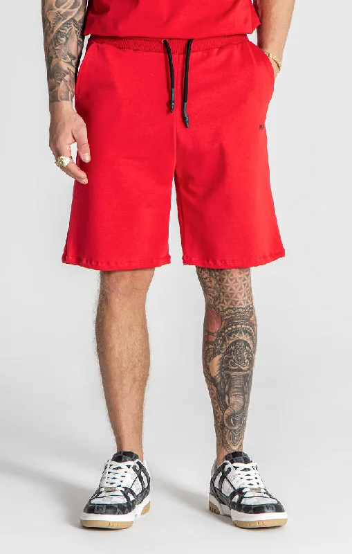 Men's Pants with Zippered PocketsRed Easy Shorts