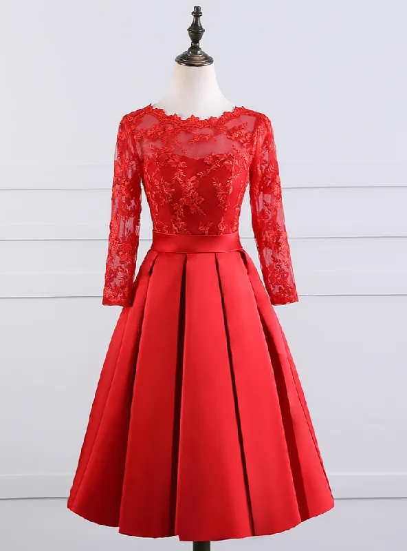 Designer DressSexy Backless Red Short Evening Dress New Elegant Boat Neck