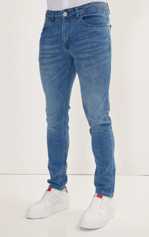 Casual Ripped Men's JeansClassic Slim Fit Jean - Dark Navy