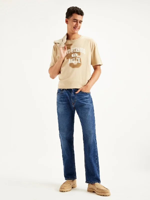 Trendy Men's JeansMen's 505 Solid Straight Fit Blue Jeans
