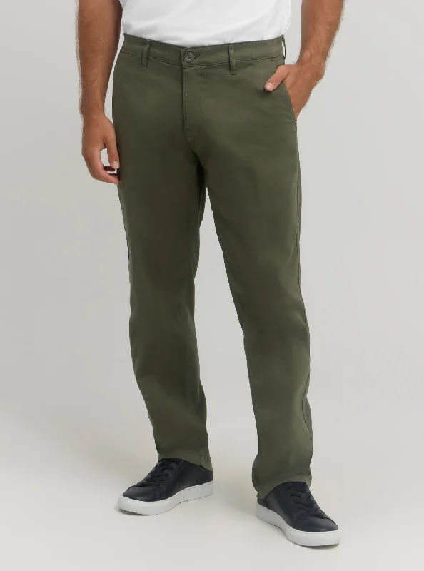 Men's Elastic-Waisted Pants for Easy MovementOlive Green Angels Chino Pants