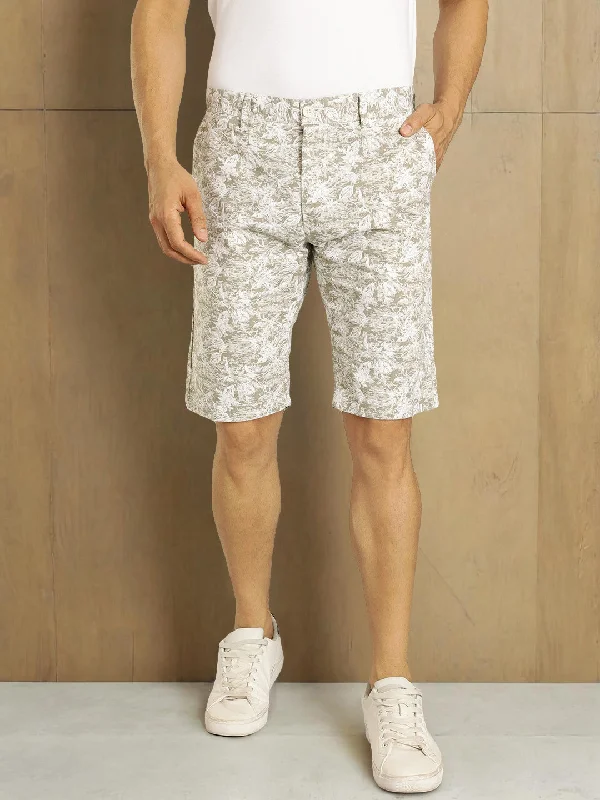 Men's Pants with Patch PocketsMen Printed Cotton Shorts