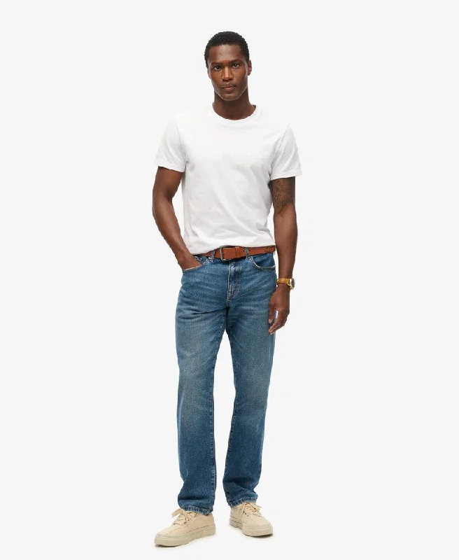 Men's Pants with Button-Down PocketsVintage Slim Straight Jeans | Elkhorn Mid Blue 32 Men's Pants with Button-Down PocketsVintage Slim Straight Jeans | Elkhorn Mid Blue 32