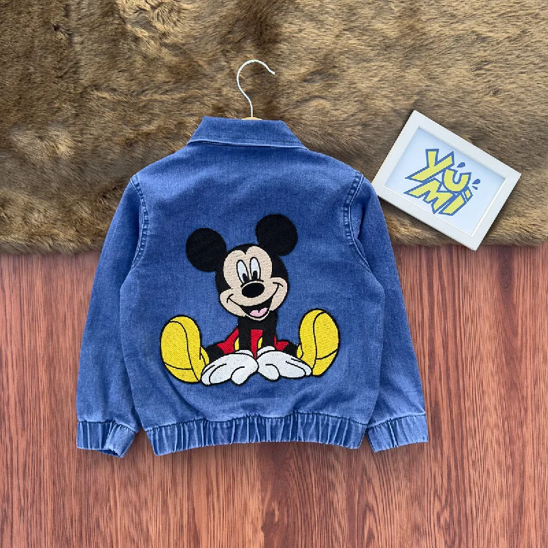 Everyday Men's JeansMid-Season Kids Blue Denim Mickey Mouse Jacket