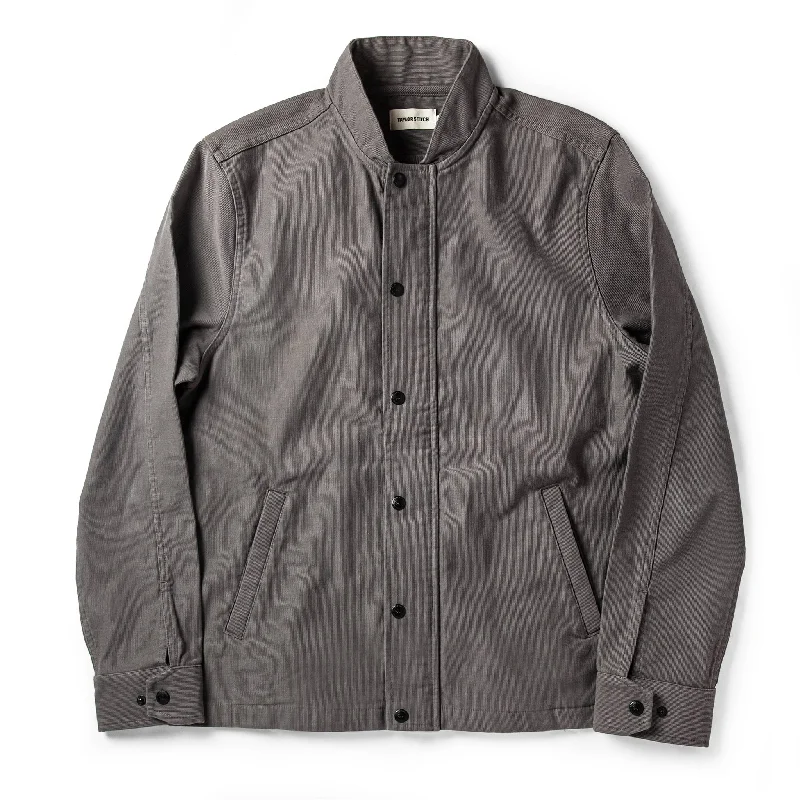 Men's Coats with Ripstop FabricThe Bomber Jacket in Charcoal Jungle Cloth