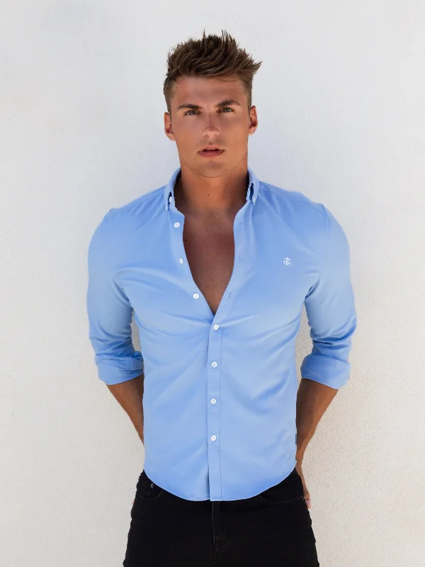 Men's Oxford Shirts for a Preppy StyleCanberra Long Sleeve Shirt - Light Blue