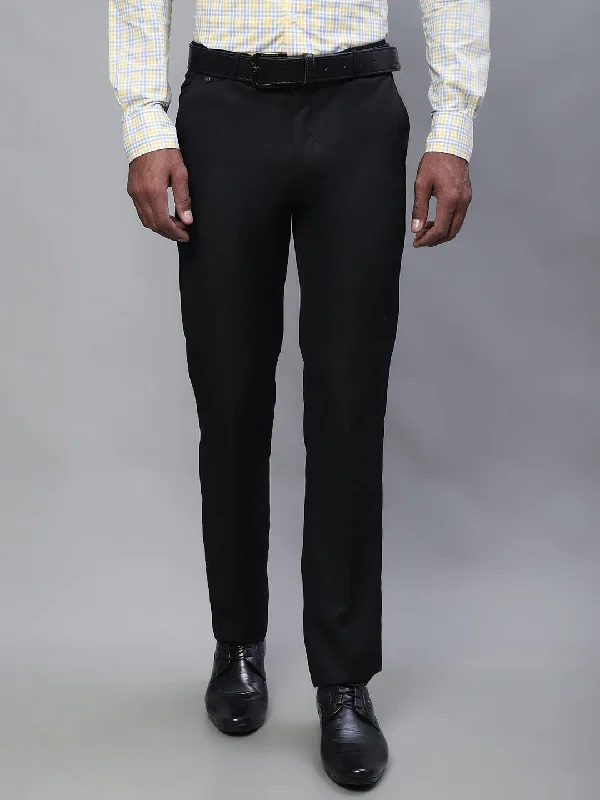 Men's Sweatpants for LoungingMen's Formal Flat front Black  Trousers