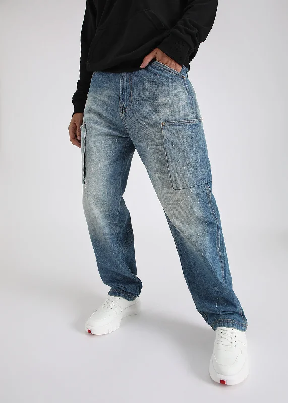 XXXL Men's JeansBlue Fade Baggy Fit Denim