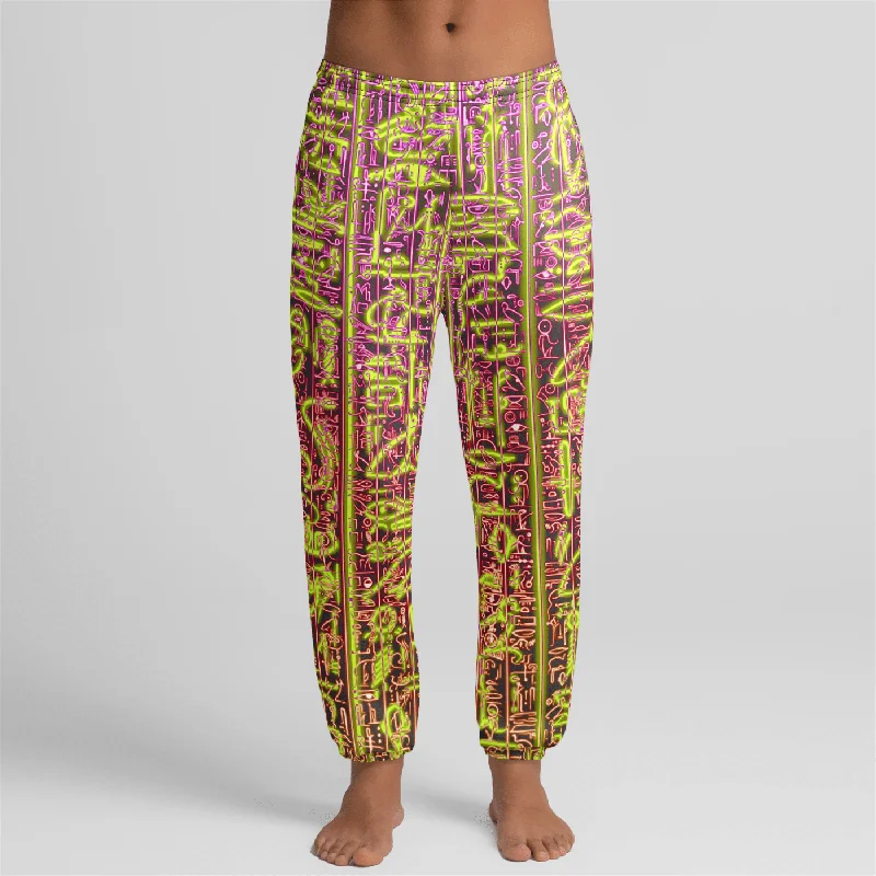 Men's Pants with Water-Resistant FabricNEON GLYPHS Unisex Relaxed Sweatpant